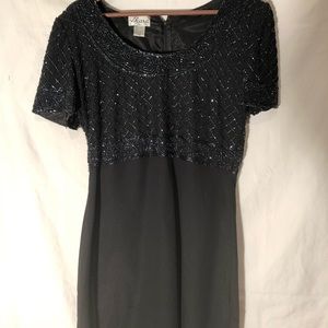 Black Beaded Cocktail Dress size P10